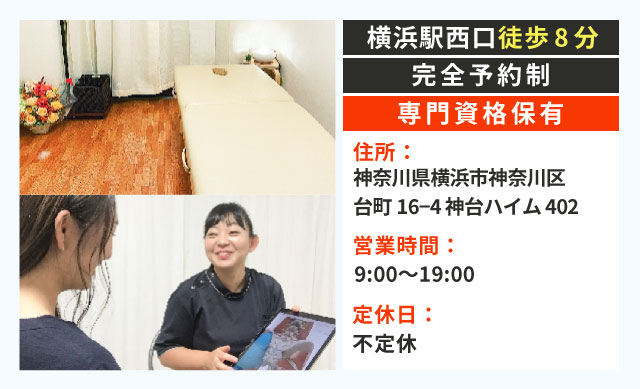 横浜駅から徒歩8分・夜19時まで営業